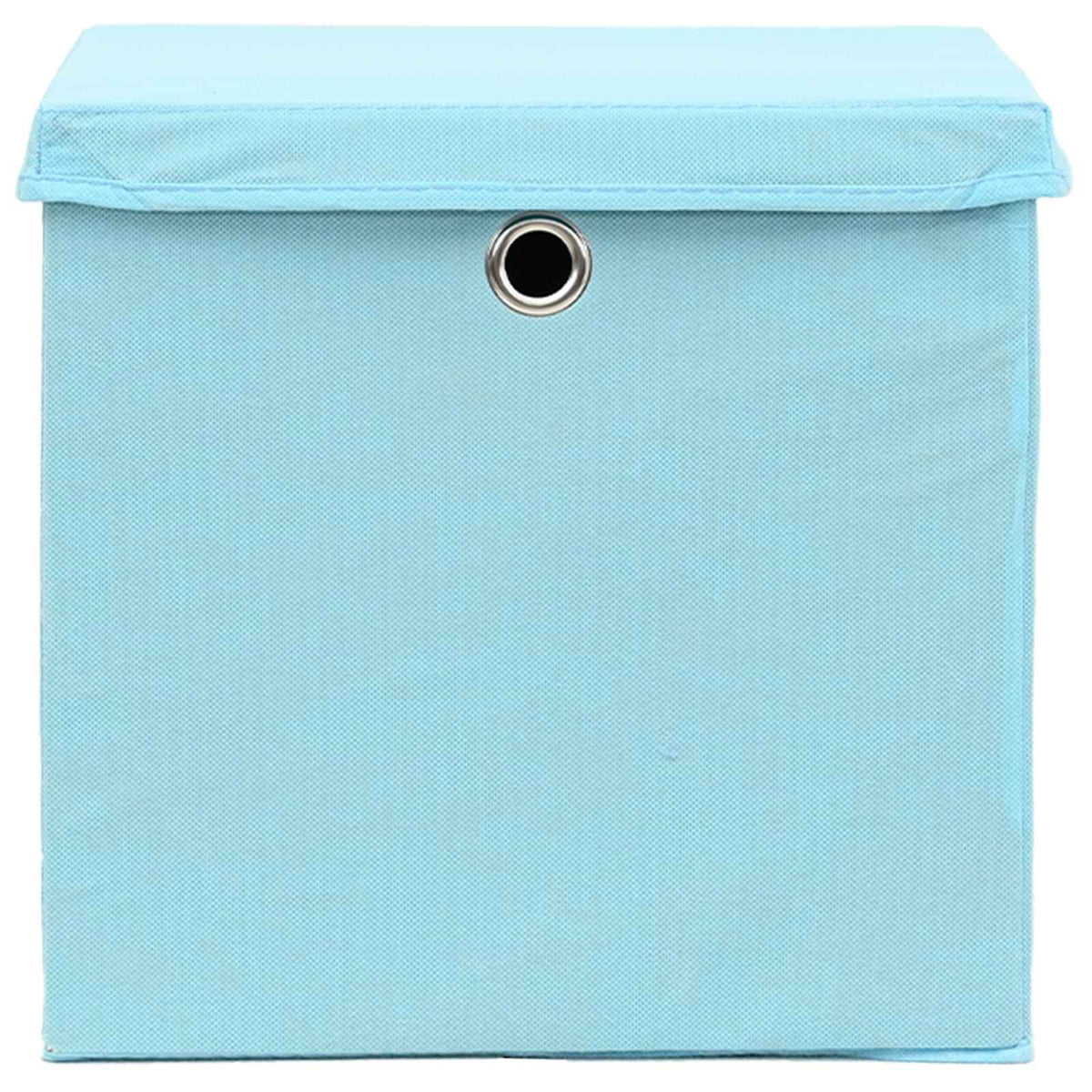 Storage Boxes with Lids 10 pcs Baby Blue 32x32x32 cm Fabric