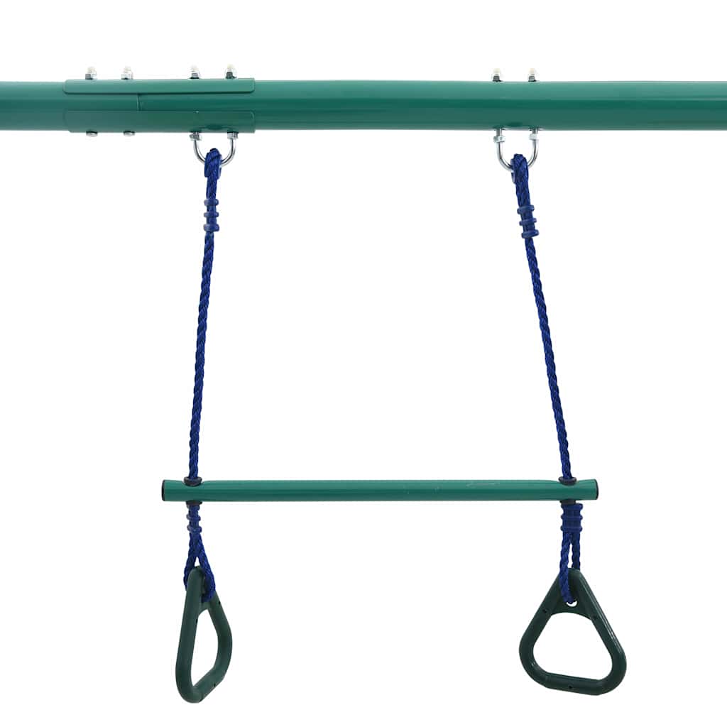 92315 vidaXL Swing Set with Gymnastic Rings and 4 Seats Steel