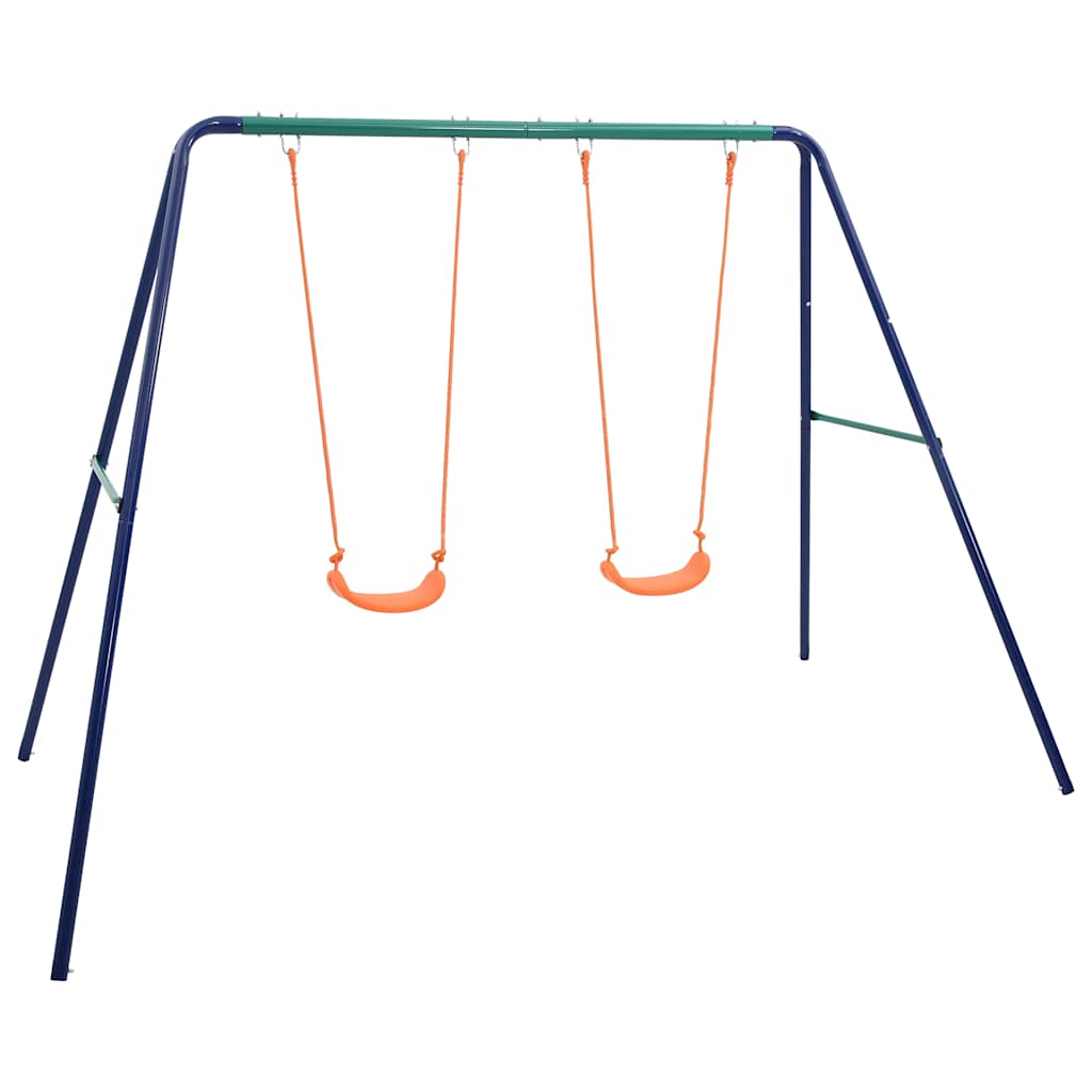 92318 vidaXL Swing Set with 2 Seats Steel