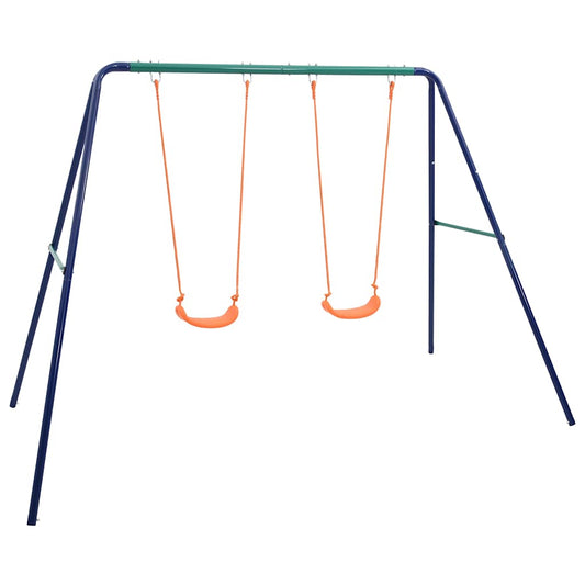 92318 vidaXL Swing Set with 2 Seats Steel