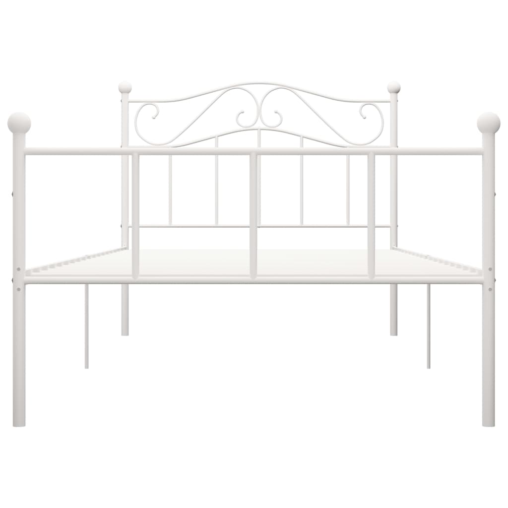 284516 vidaXL Bed Frame without Mattress White Metal 90x200 cm