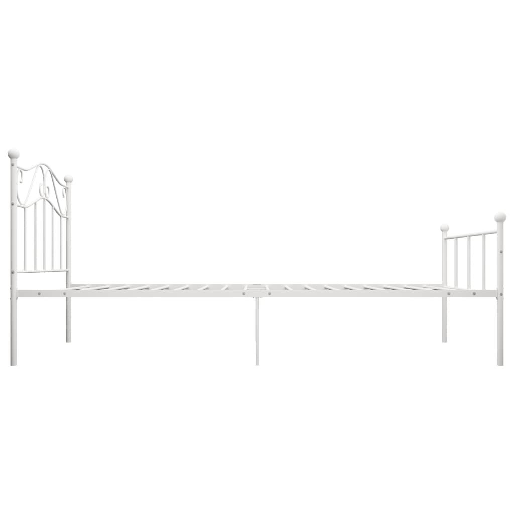 284516 vidaXL Bed Frame without Mattress White Metal 90x200 cm