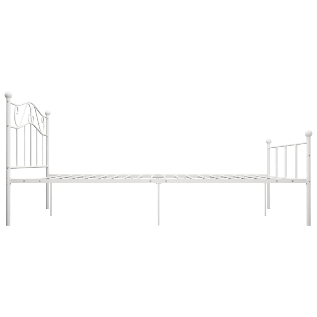 Bed Frame without Mattress with Headboard White 160x200 cm Metal