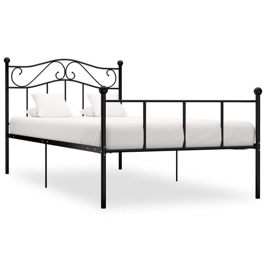 284524 vidaXL Bed Frame without Mattress Black Metal 100x200 cm