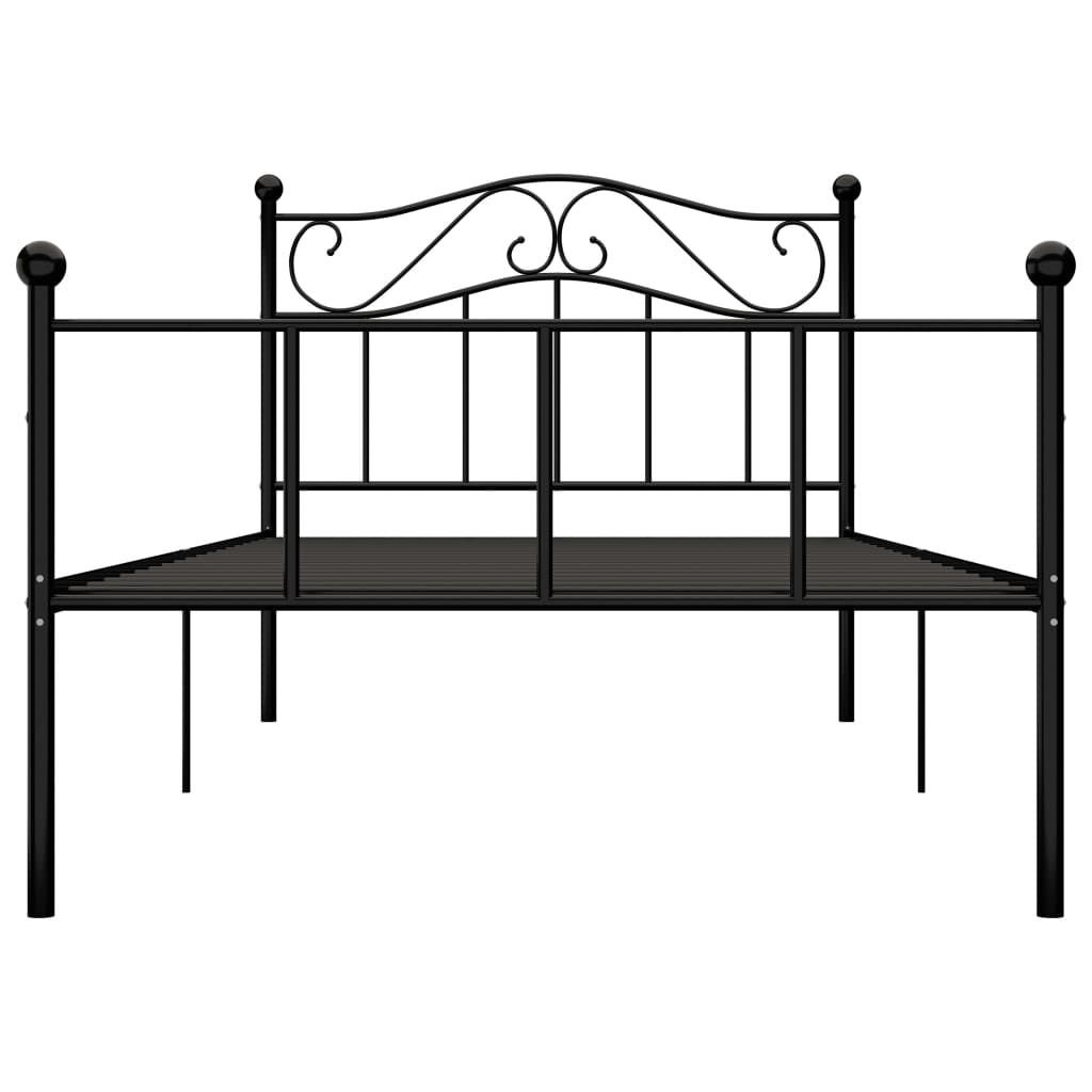 284524 vidaXL Bed Frame without Mattress Black Metal 100x200 cm