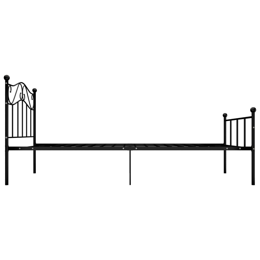 284524 vidaXL Bed Frame without Mattress Black Metal 100x200 cm