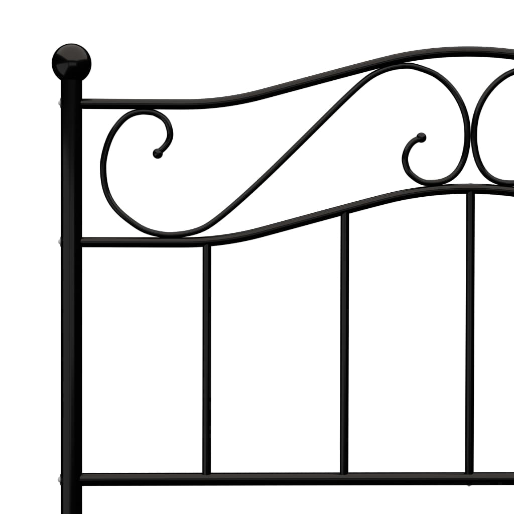 284524 vidaXL Bed Frame without Mattress Black Metal 100x200 cm