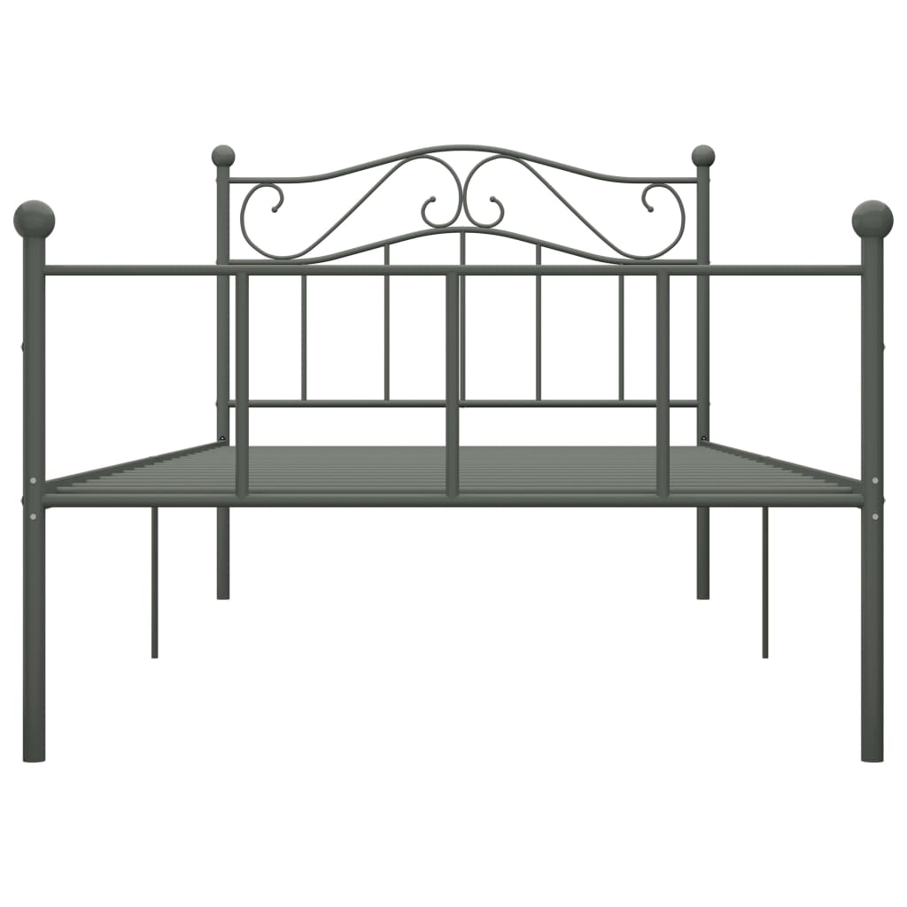 284530 vidaXL Bed Frame without Mattress Grey Metal 90x200 cm