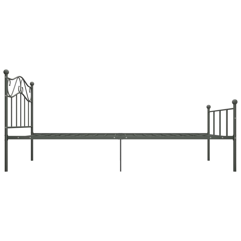 284530 vidaXL Bed Frame without Mattress Grey Metal 90x200 cm