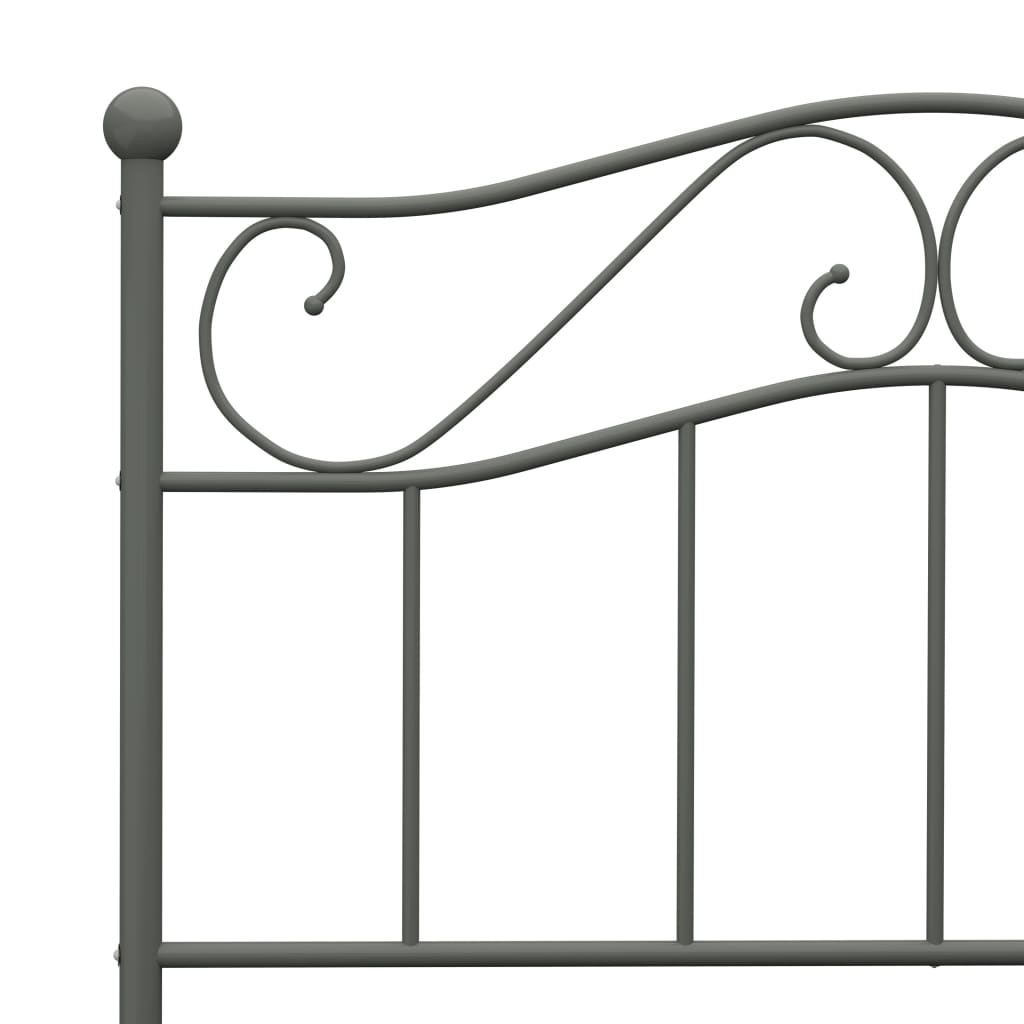 284530 vidaXL Bed Frame without Mattress Grey Metal 90x200 cm