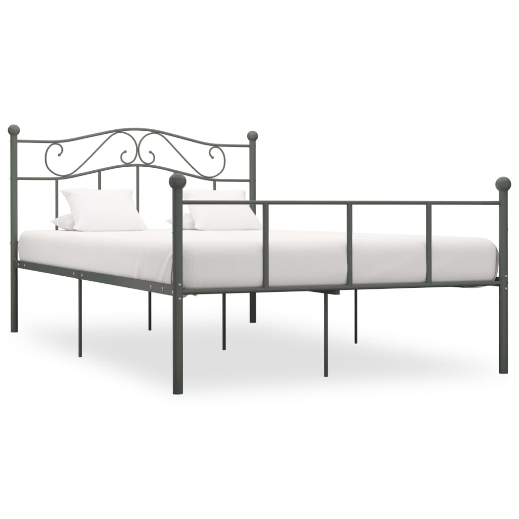 284532 vidaXL Bed Frame without Mattress Grey Metal 120x200 cm