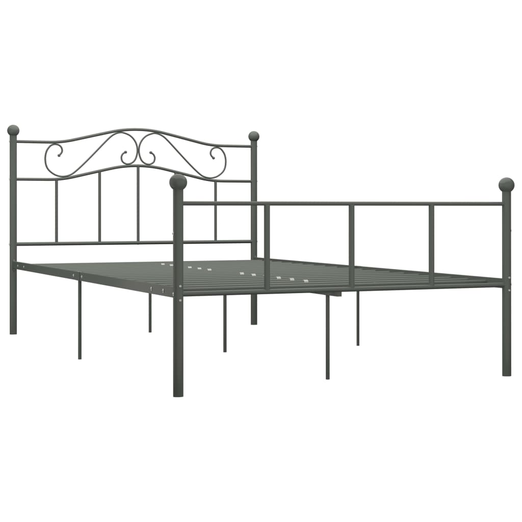 284532 vidaXL Bed Frame without Mattress Grey Metal 120x200 cm