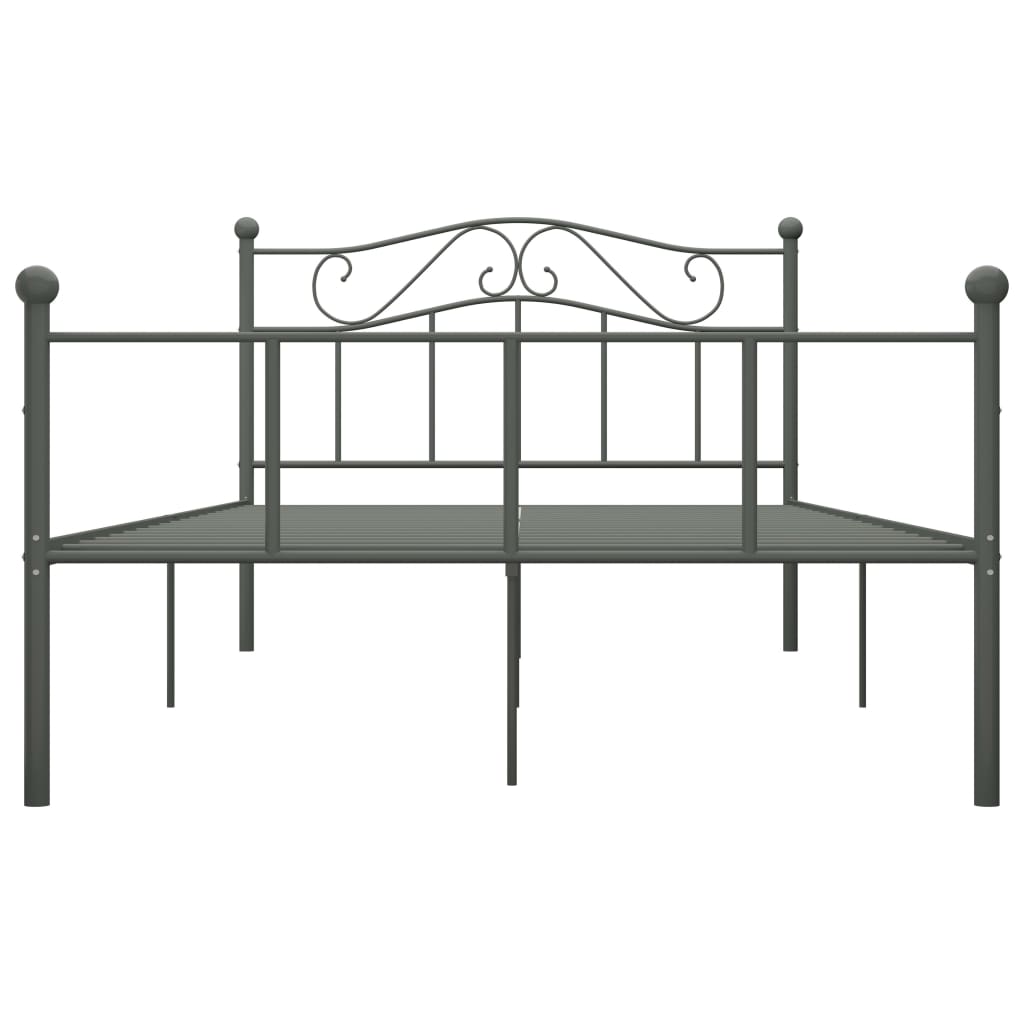 284532 vidaXL Bed Frame without Mattress Grey Metal 120x200 cm