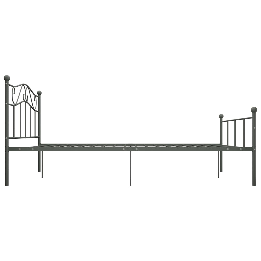 284532 vidaXL Bed Frame without Mattress Grey Metal 120x200 cm