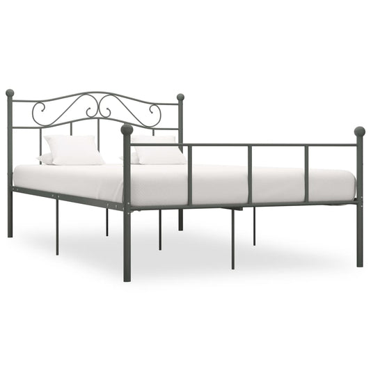 284534 vidaXL Bed Frame without Mattress Grey Metal 160x200 cm