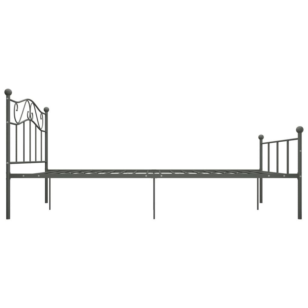 284534 vidaXL Bed Frame without Mattress Grey Metal 160x200 cm