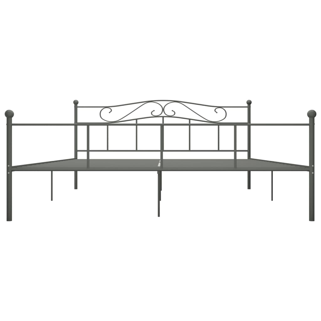 284535 vidaXL Bed Frame without Mattress Grey Metal 180x200 cm Super King