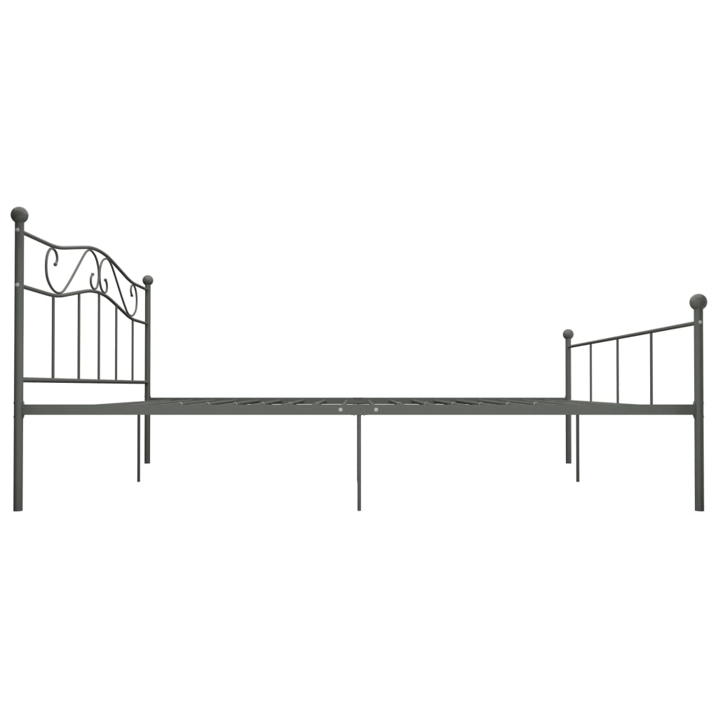 284535 vidaXL Bed Frame without Mattress Grey Metal 180x200 cm Super King