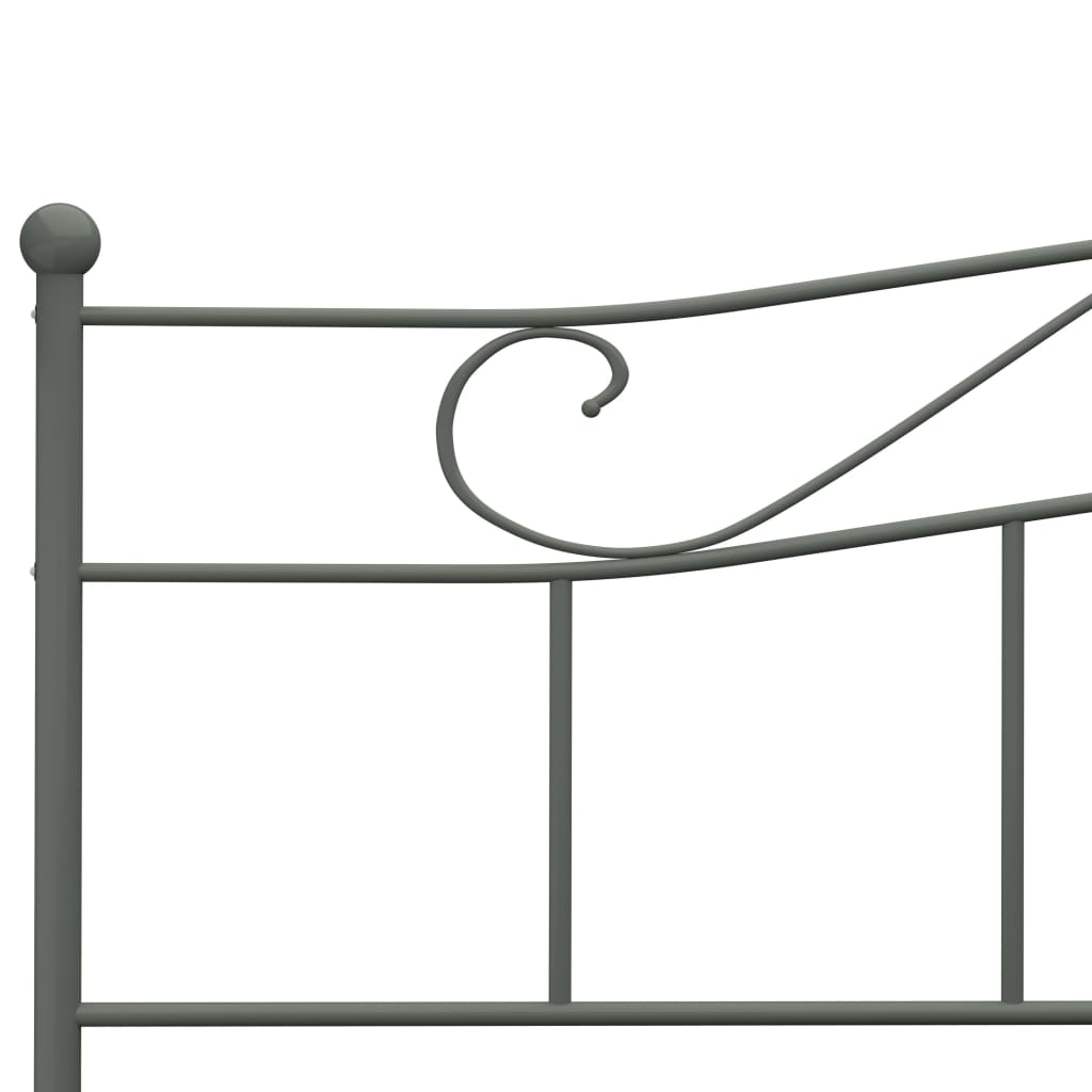 284535 vidaXL Bed Frame without Mattress Grey Metal 180x200 cm Super King