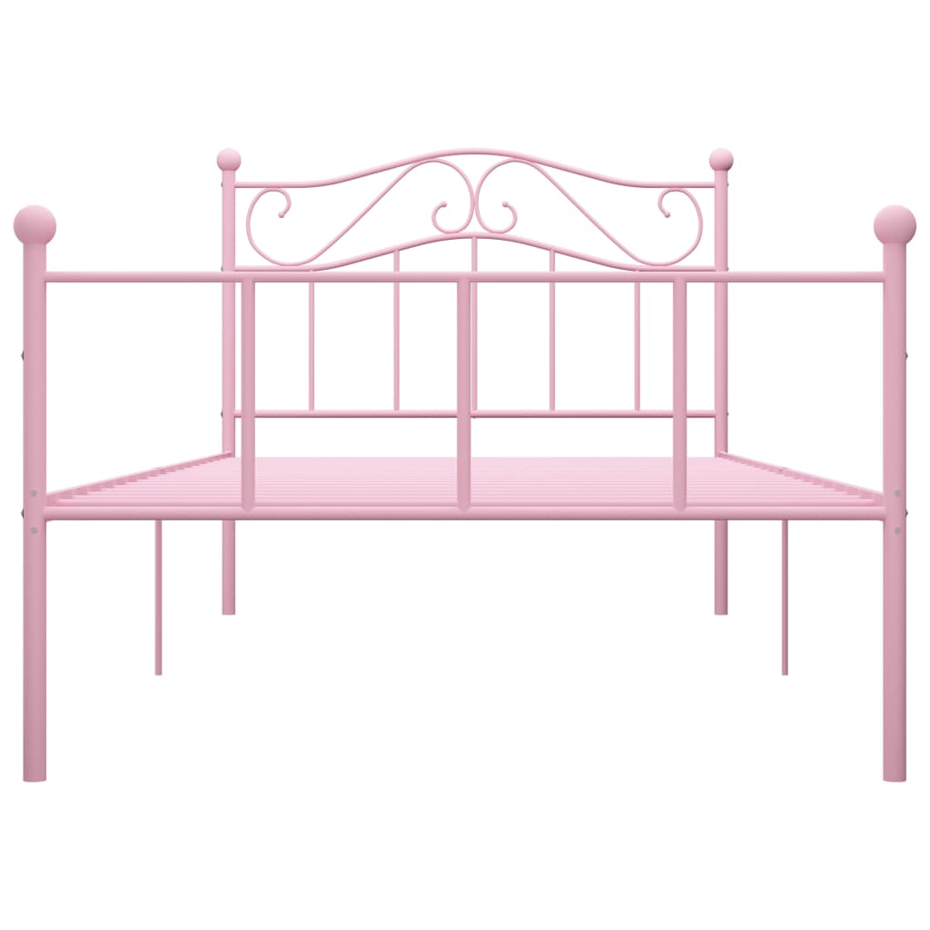 284537 vidaXL Bed Frame without Mattress Pink Metal 90x200 cm