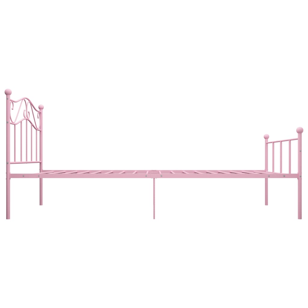 284537 vidaXL Bed Frame without Mattress Pink Metal 90x200 cm