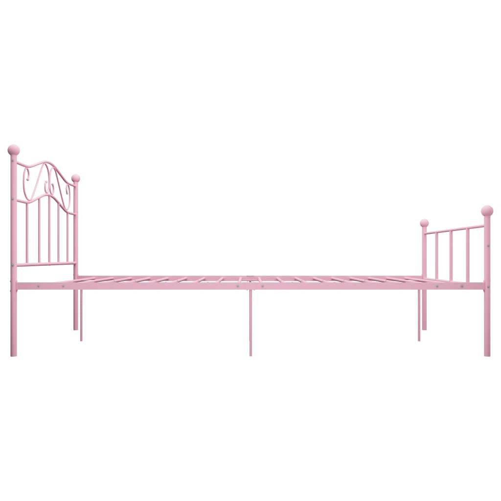 284541 vidaXL Bed Frame without Mattress Pink Metal 160x200 cm