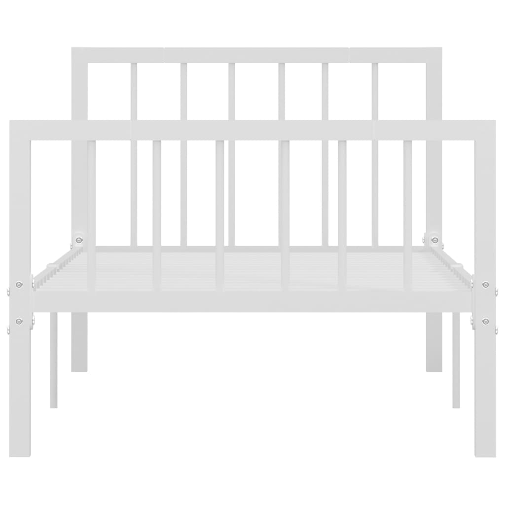 284563 vidaXL Bed Frame without Mattress White Metal 100x200 cm