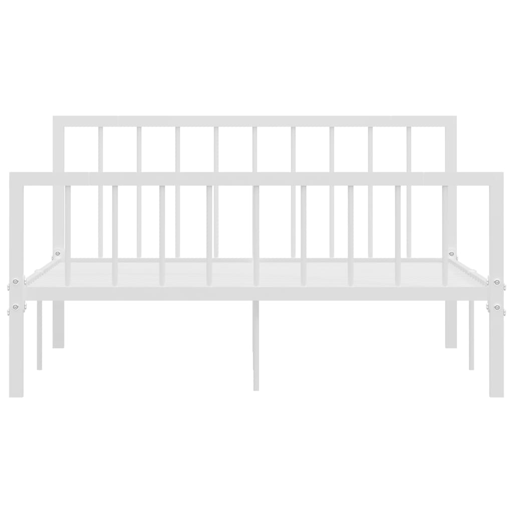 284565 vidaXL Bed Frame without Mattress White Metal 140x200 cm