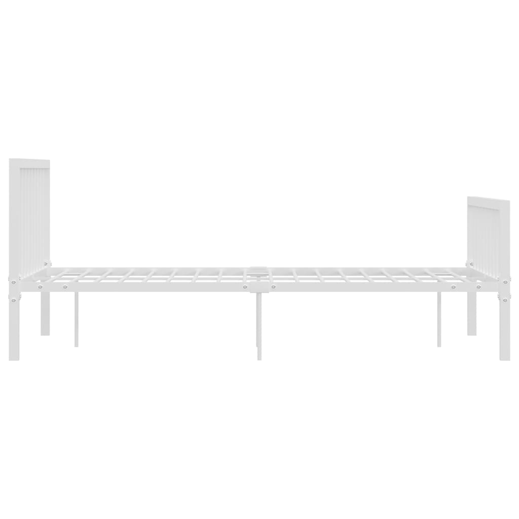 284565 vidaXL Bed Frame without Mattress White Metal 140x200 cm