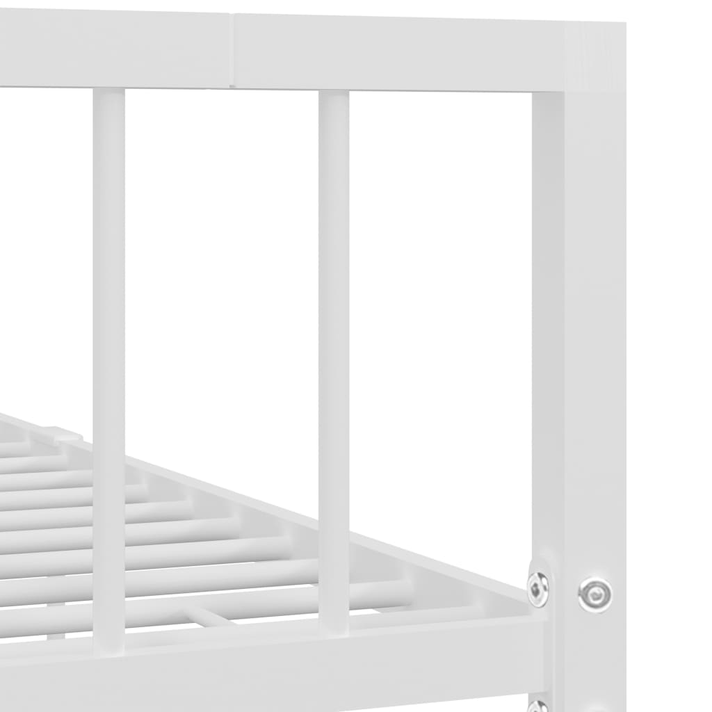 284565 vidaXL Bed Frame without Mattress White Metal 140x200 cm