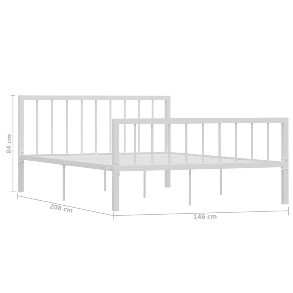 284565 vidaXL Bed Frame without Mattress White Metal 140x200 cm