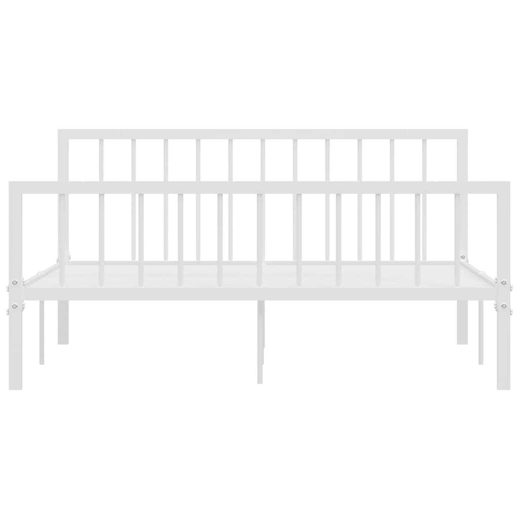 284566 vidaXL Bed Frame without Mattress White Metal 160x200 cm