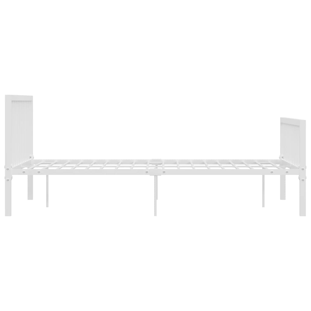 284566 vidaXL Bed Frame without Mattress White Metal 160x200 cm