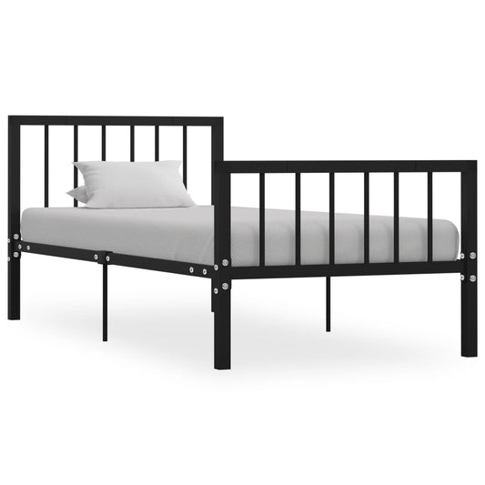 284569 vidaXL Bed Frame without Mattress Black Metal 100x200 cm