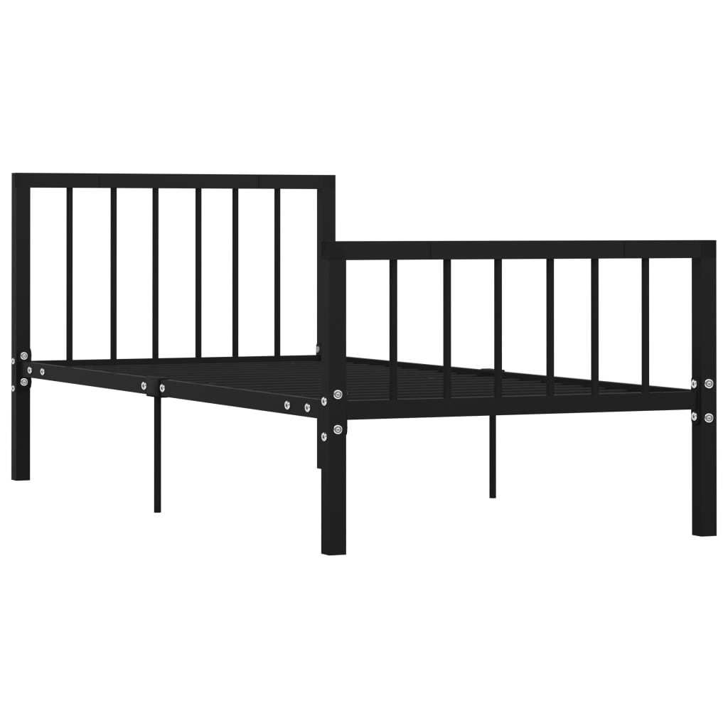 284569 vidaXL Bed Frame without Mattress Black Metal 100x200 cm