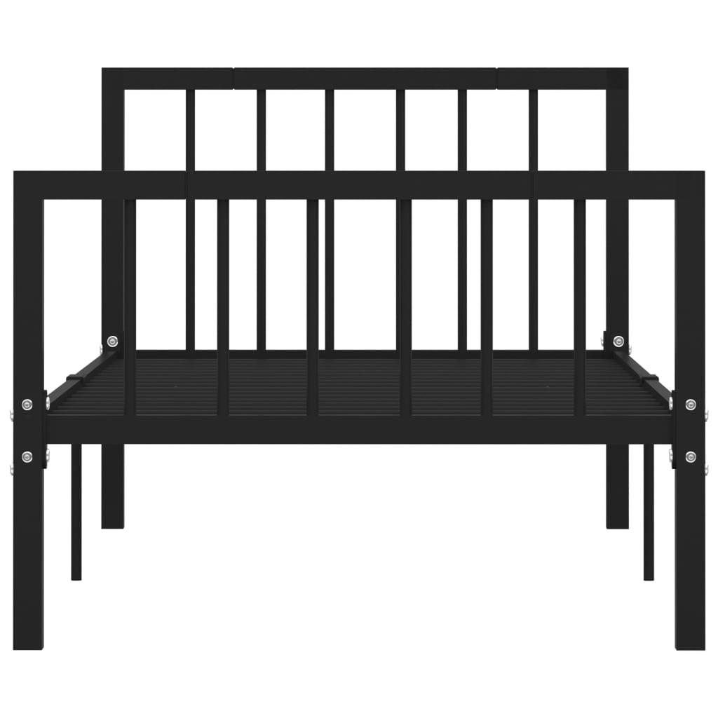 284569 vidaXL Bed Frame without Mattress Black Metal 100x200 cm