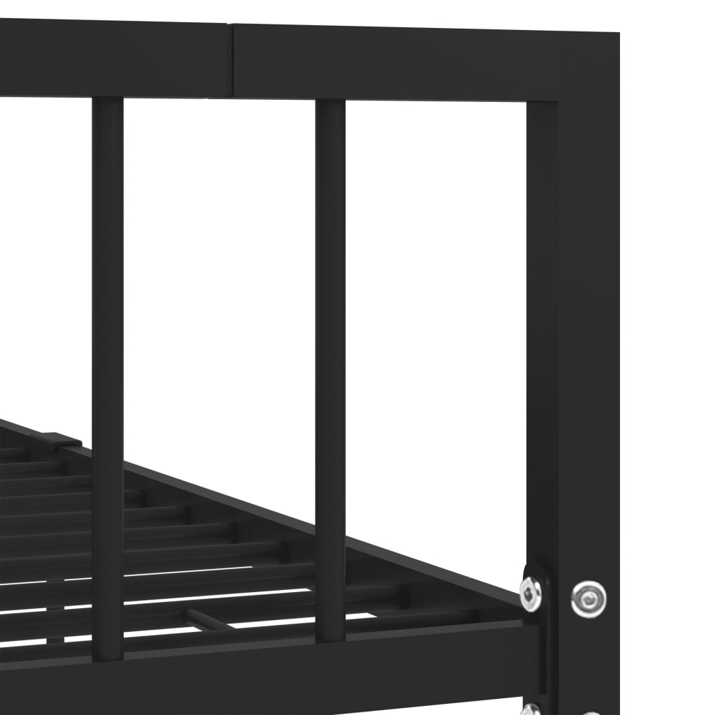 284569 vidaXL Bed Frame without Mattress Black Metal 100x200 cm