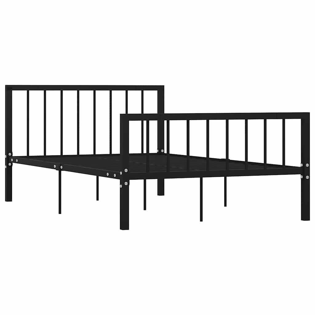 Bed Frame | Black | Metal | 120x200 cm | Durable | Bed Frame