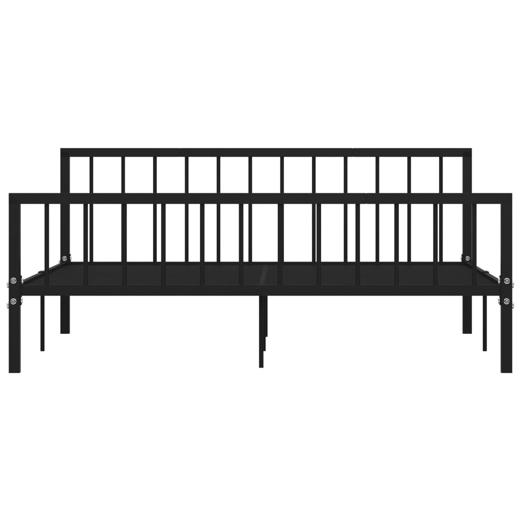 284573 vidaXL Bed Frame without Mattress Black Metal 180x200 cm Super King