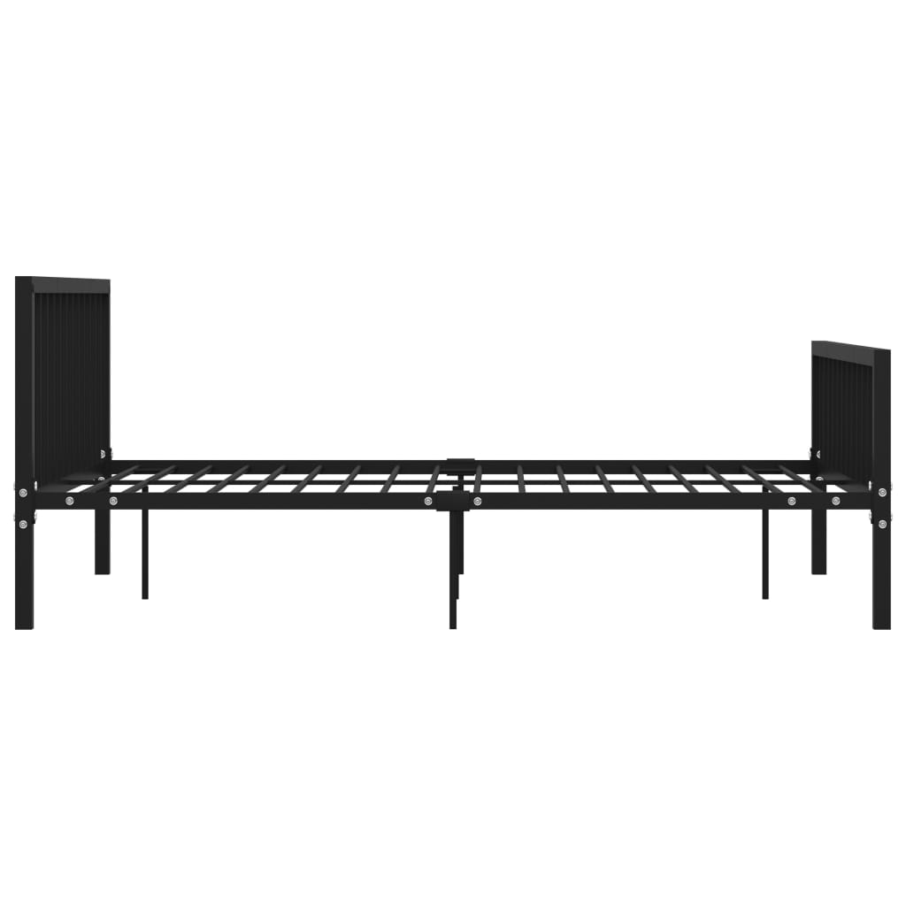 284573 vidaXL Bed Frame without Mattress Black Metal 180x200 cm Super King