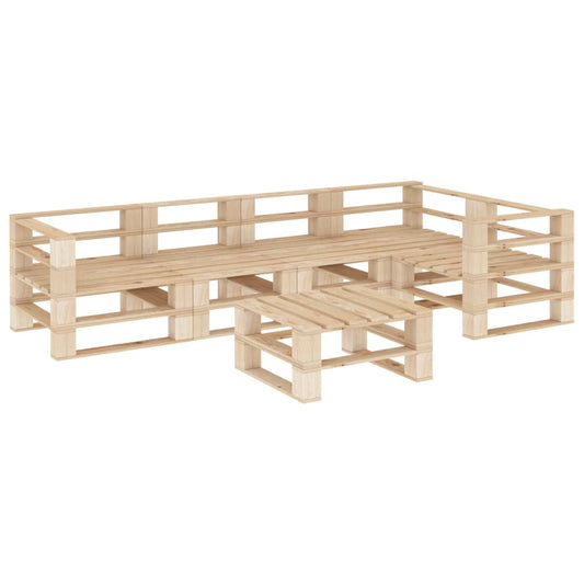 vidaXL 6 Piece Garden Pallets Lounge Set Wood