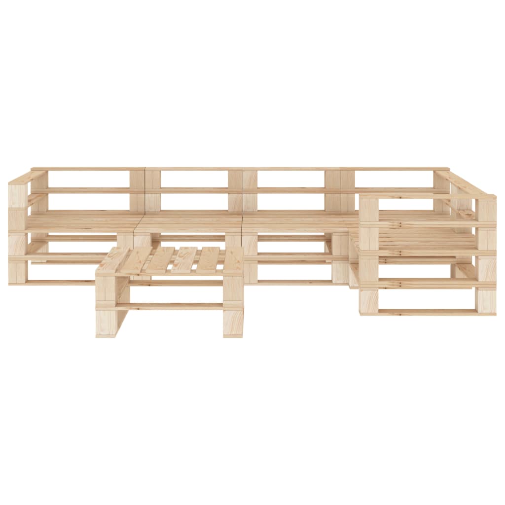 vidaXL 6 Piece Garden Pallets Lounge Set Wood