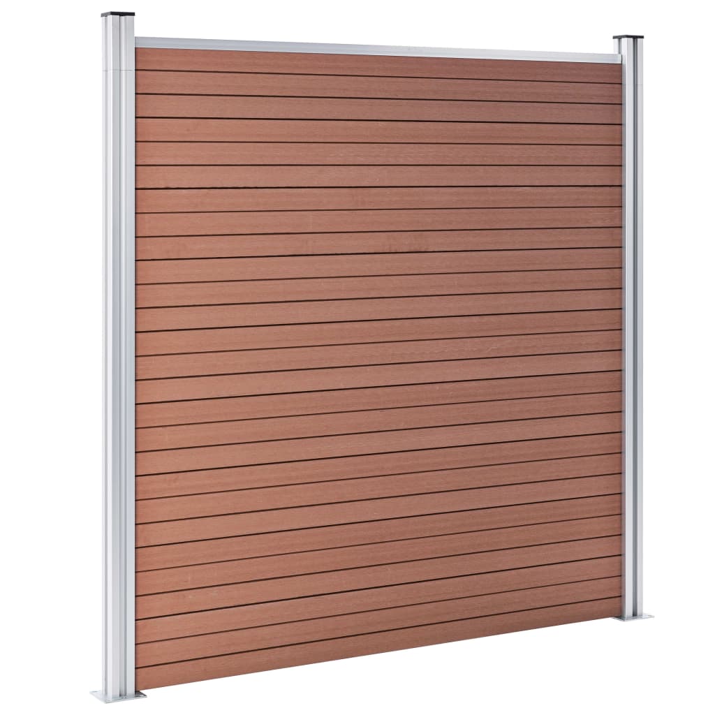 WPC Fence Set 8 Square + 1 Slanted 1484x186 cm Brown