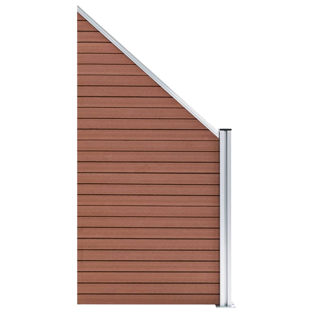 WPC Fence Set 10 Square + 1 Slanted 1830x186 cm Brown