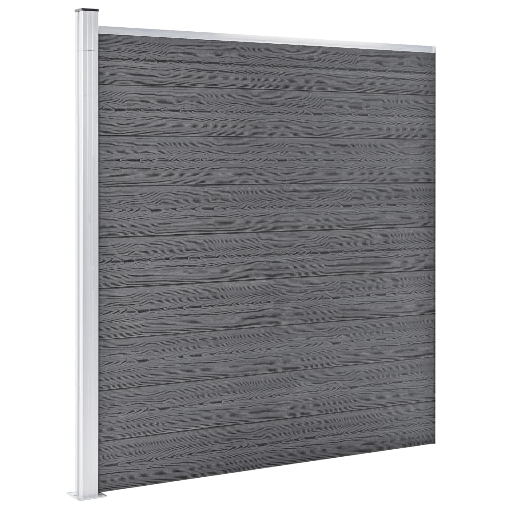 vidaXL Garden Fence WPC 353x186 cm Grey