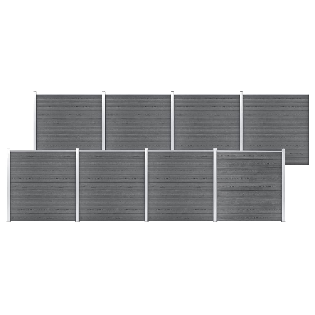 vidaXL Garden Fence WPC 1391x186 cm Grey