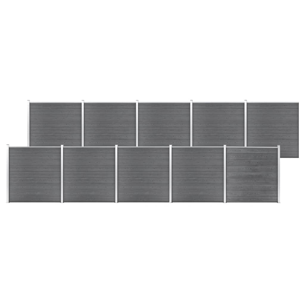 vidaXL Garden Fence WPC 1737x186 cm Grey