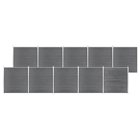 vidaXL Garden Fence WPC 1737x186 cm Grey