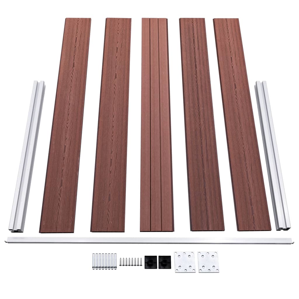 3053243 vidaXL Garden Fence WPC 353x106 cm Brown (49072+49074)
