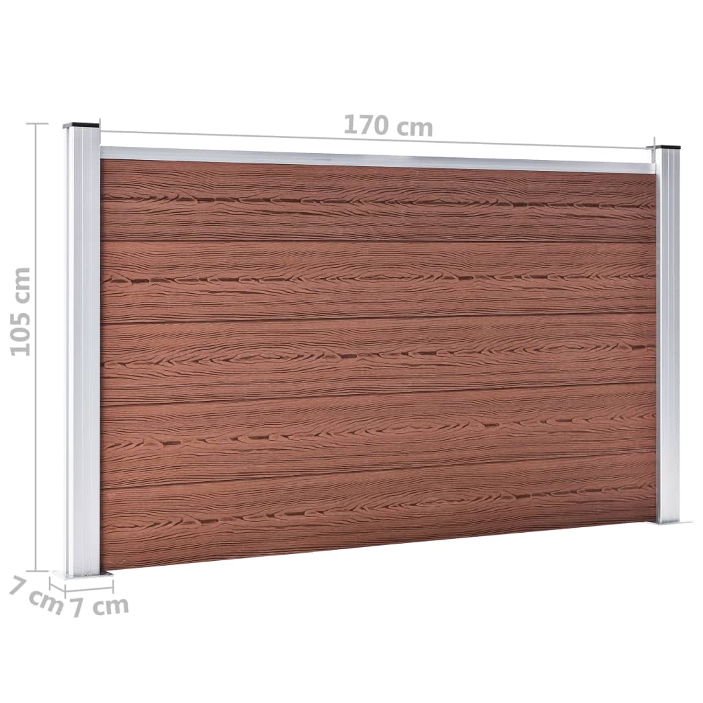 vidaXL Garden Fence WPC 526x106 cm Brown